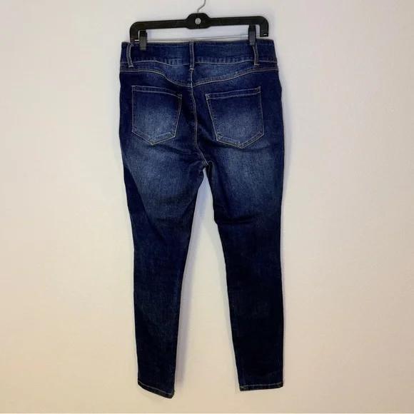d. jeans Dark Wash Skinny Ankle Mid Rise Jeans Double Button Size 12 - Picture 4 of 8
